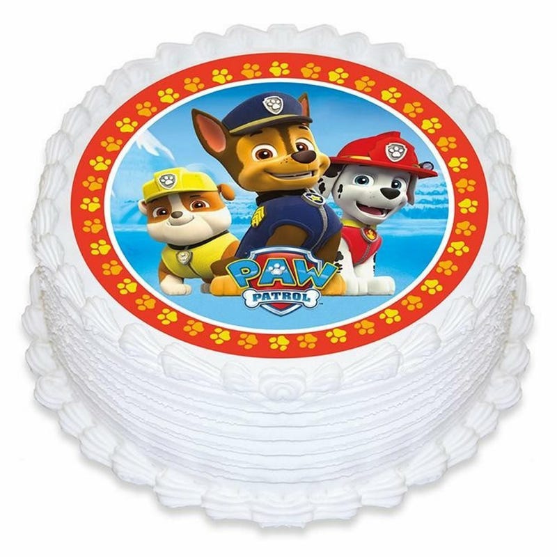 Paw Patrol Round Edible Icing Cake Decoration