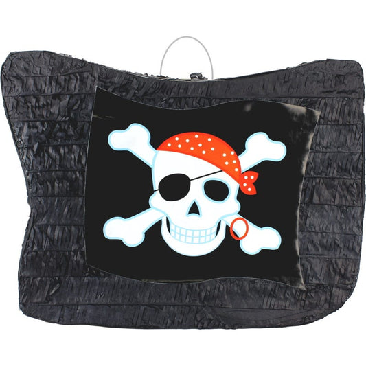 Black Jolly Roger Pirate Flag Pinata 49cm