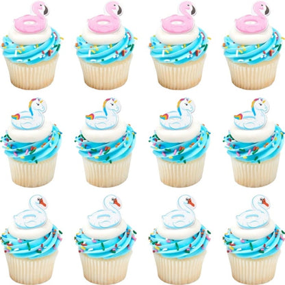 Pool Floaties Cupcake Rings (Pack of 12)