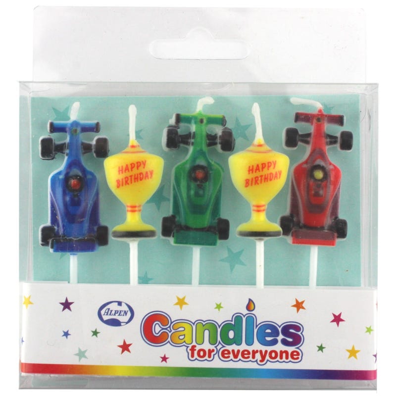 Race Car Mini Candles (Set of 5)