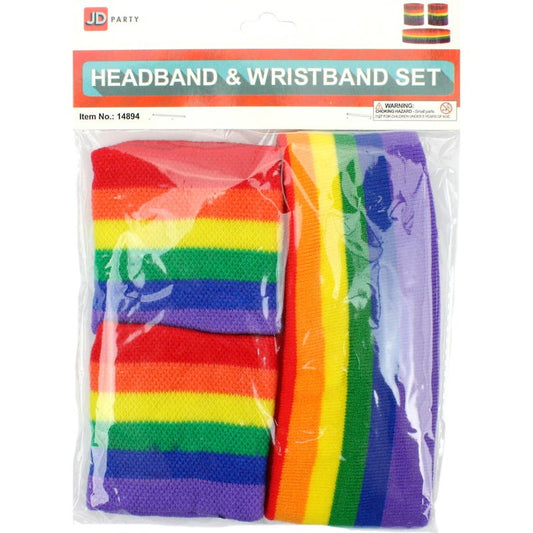 Rainbow Headband and Wristband Set