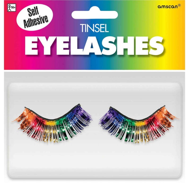 Rainbow Tinsel Eyelashes (1 Pair)