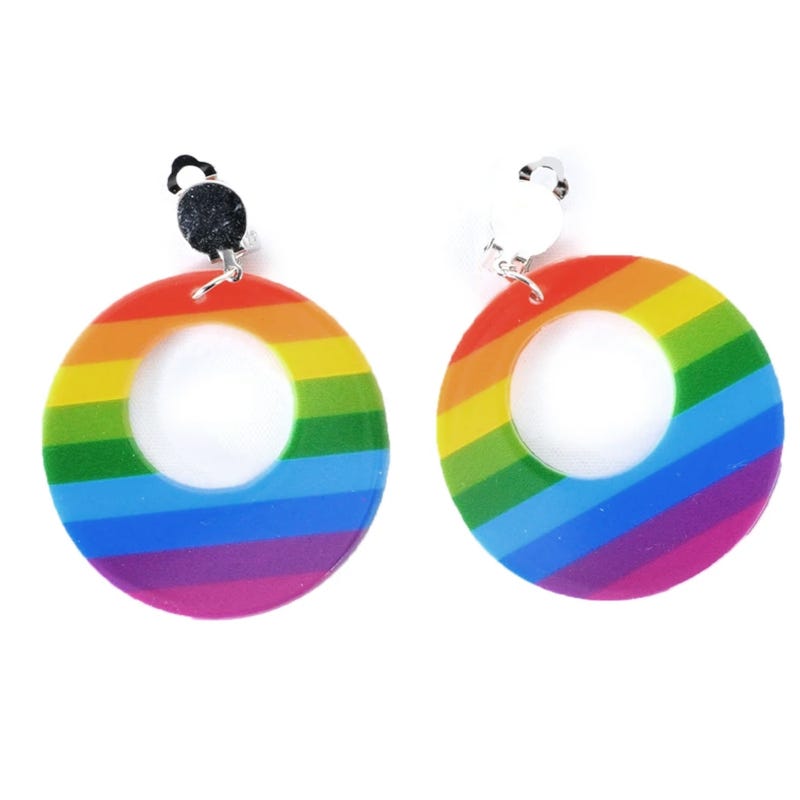 Rainbow Clip-on Earrings