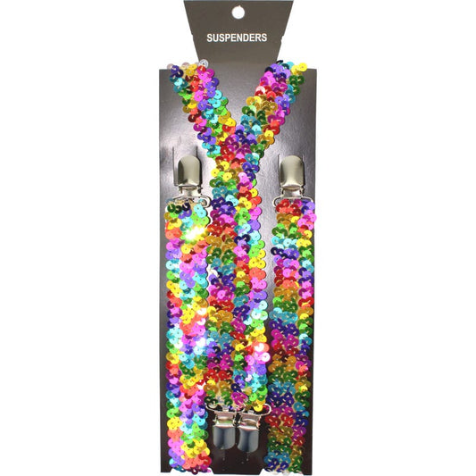 Rainbow Sequin Suspenders