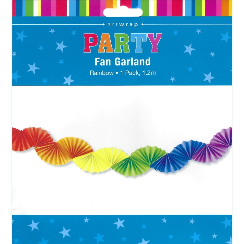 Rainbow Paper Fan Garland