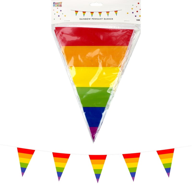 Rainbow Plastic Flag Banner (10m)