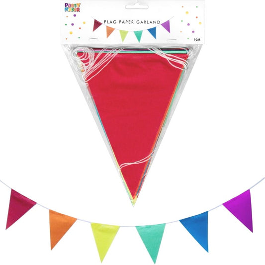 Rainbow Tissue Paper Flag Banner (10m)