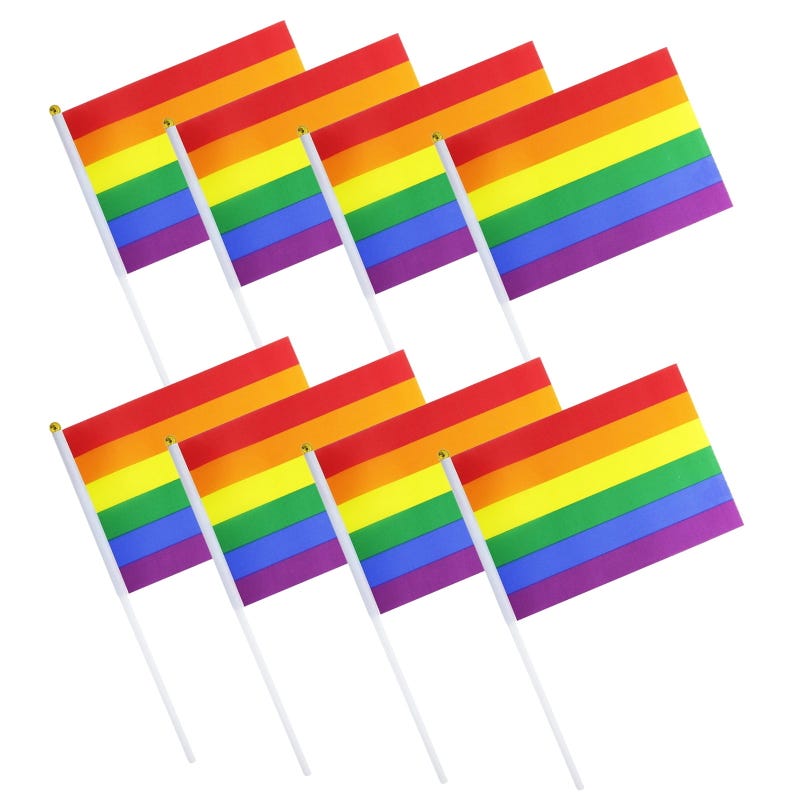 Rainbow Flags 20cm (Pack of 8)