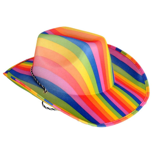 Rainbow Stripe Cowboy Hat