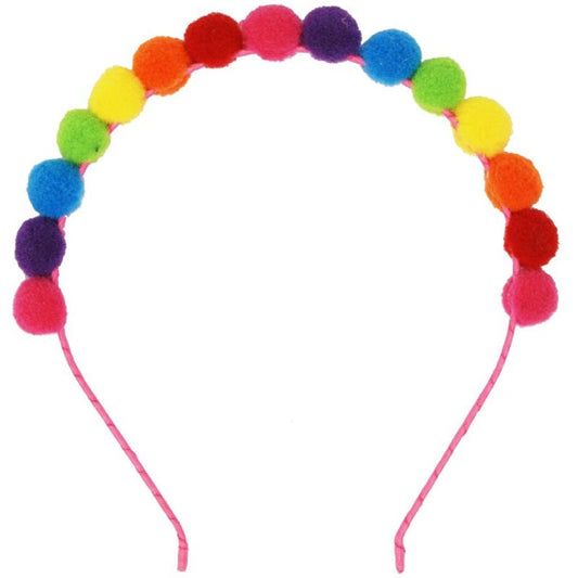 Rainbow Pom Pom Headband