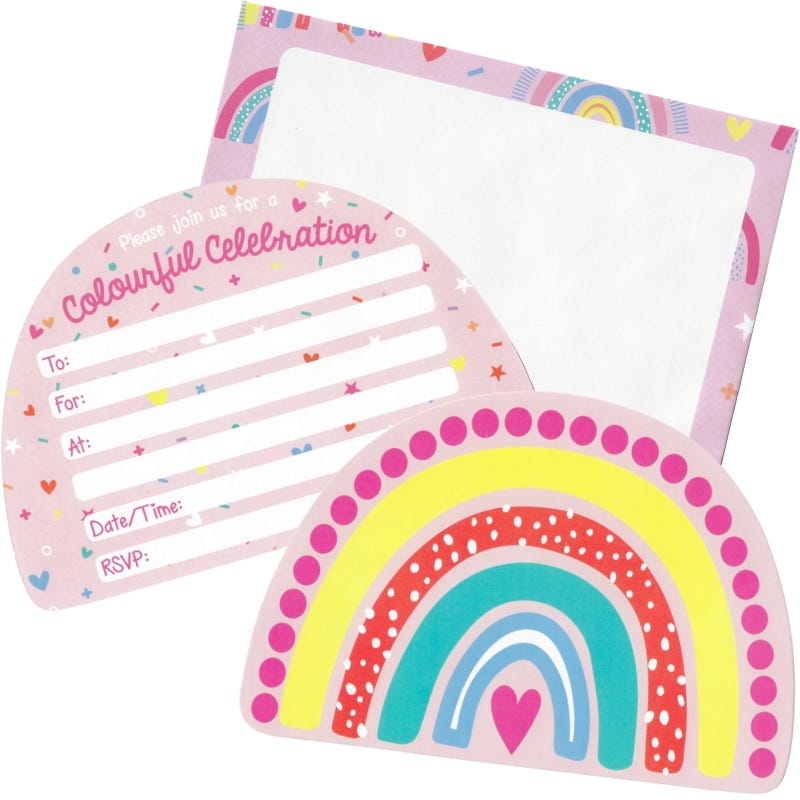 Rainbow Love Party Invitations (Pack of 8)