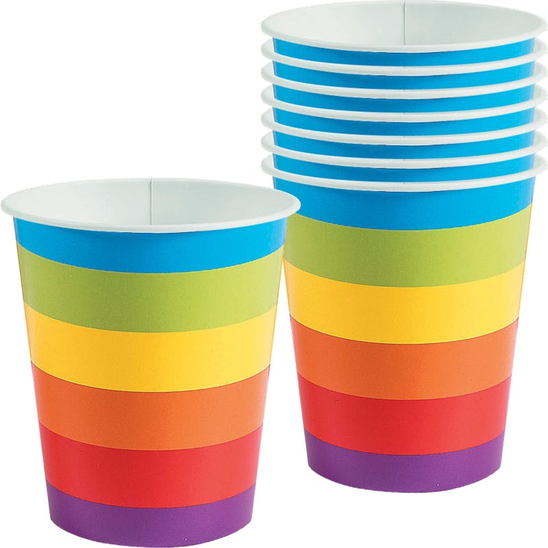 Rainbow Party Paper Cups (Pack of 8)