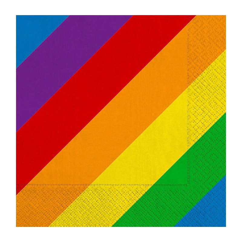 Rainbow Stripes Small Napkins / Serviettes (Pack of 16)