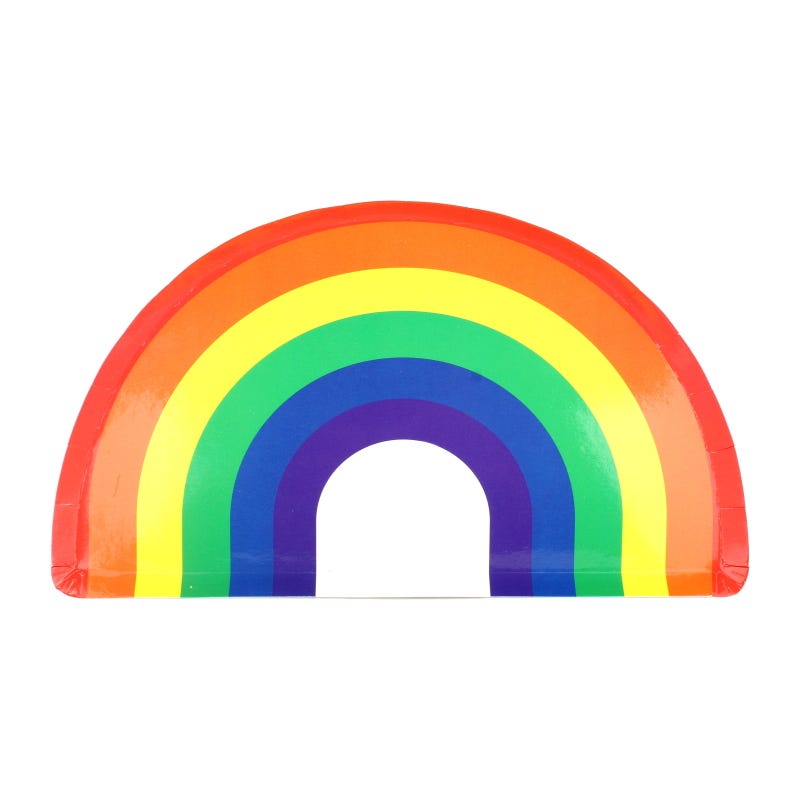 Rainbow Shape Small Paper Plates (Pack of 8)