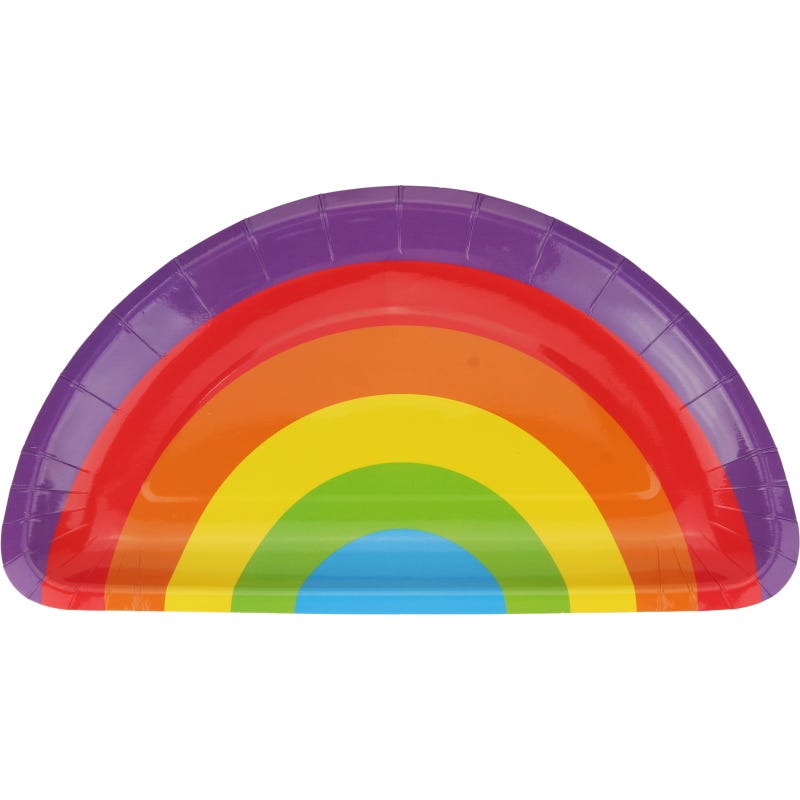 Rainbow Party Small Paper Plates (Pack of 8)