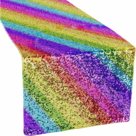 Rainbow Sequin Table Runner 180cm