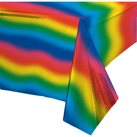 Shiny Rainbow Plastic Tablecloth