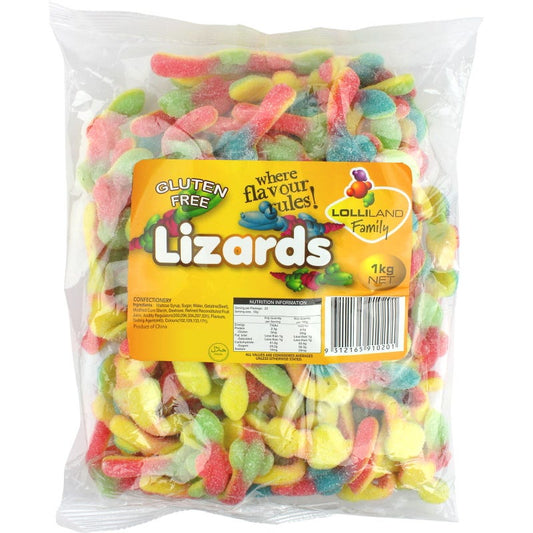 Sour Lizard Lollies (1kg)