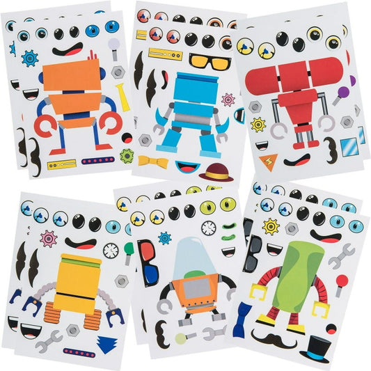 Create Your Own Robot Stickers (12 Sheets)