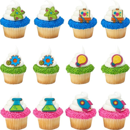 Science Party Cupcake Rings (Pack of 12)