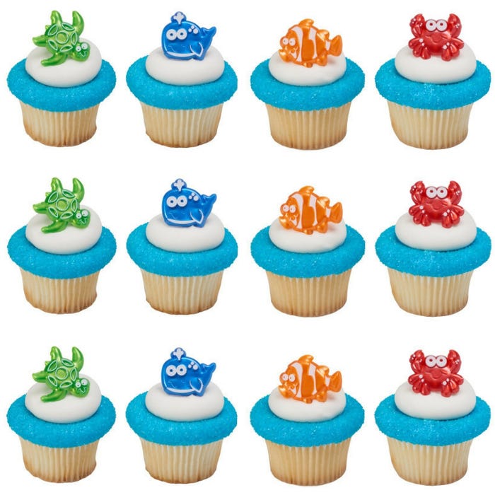 Beach Cuties Cupcake Rings (Pack of 12)