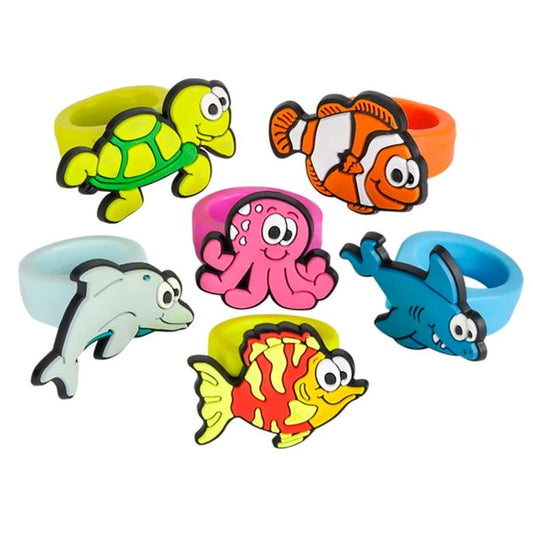 Sea Animal Rubber Rings (Pack of 12)