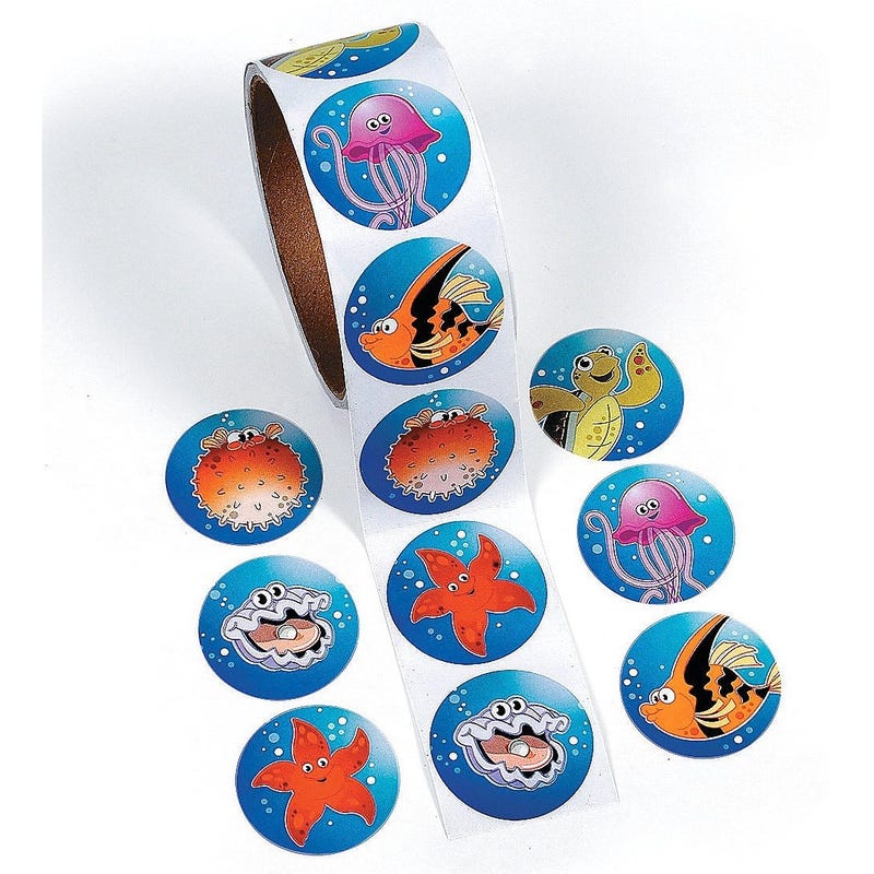 Sealife Stickers (Roll of 100)