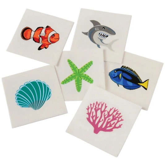 Coral Reef Sea Creature Tattoos (Pack of 144)