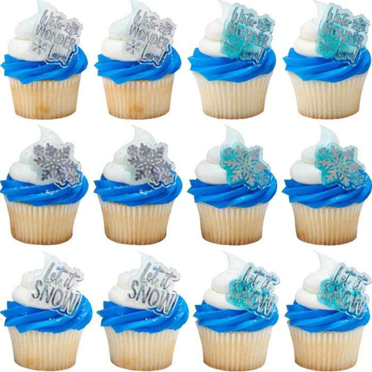 Winter Wonderland Cupcake Rings (Pack of 12)