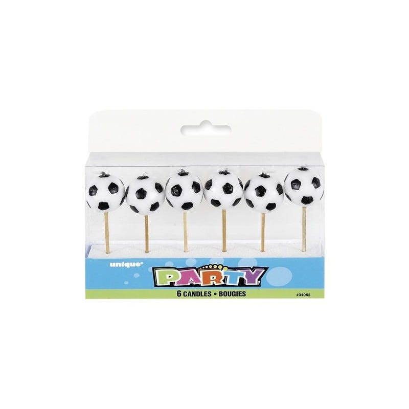 Soccer Ball Mini Candles (Set of 6)