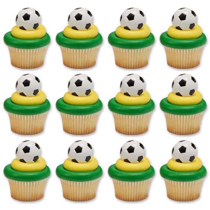 Soccer Ball Cupcake Rings (Pack of 12)