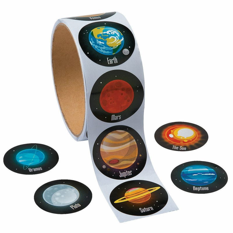 Solar System Planets Stickers (Roll of 100)