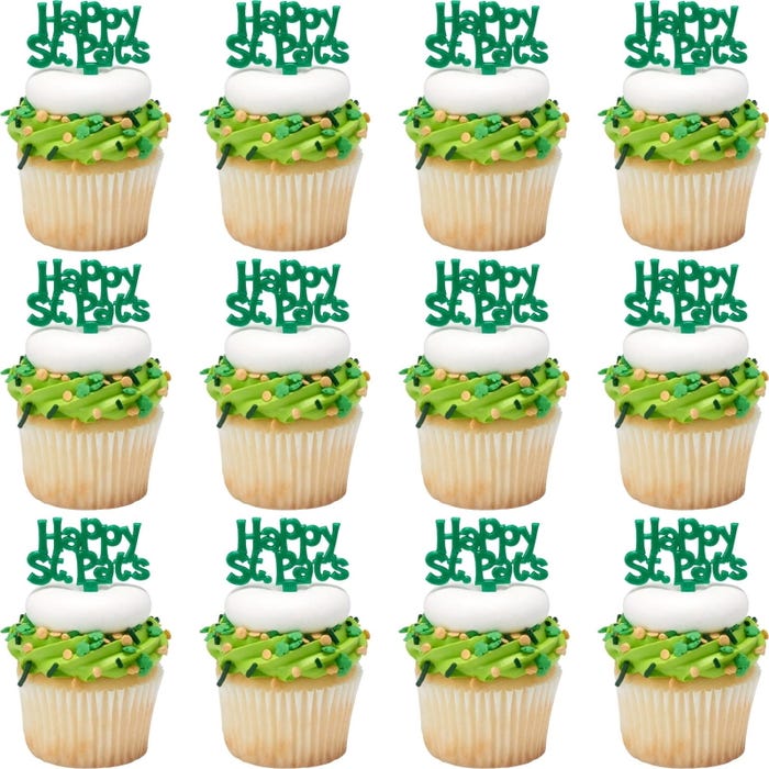 Happy St. Pat's Plastic Picks (Pack of 12)