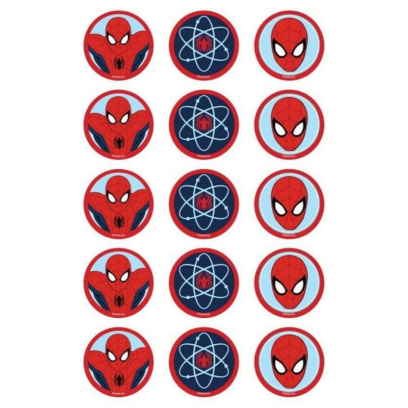 Spiderman Edible Cupcake Decorations (Pack of 15)