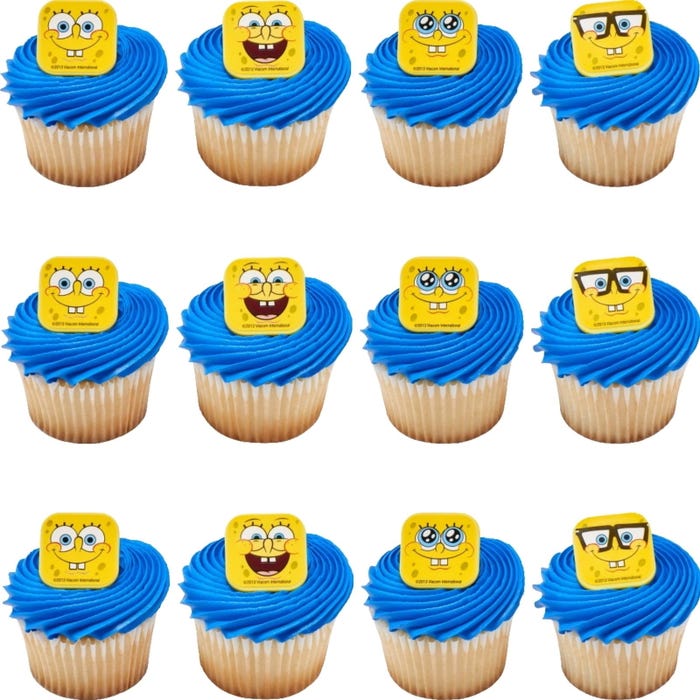 SpongeBob SquarePants Cupcake Rings (Pack of 12)