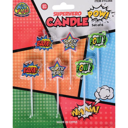 Superhero Mini Candles (Set of 6)