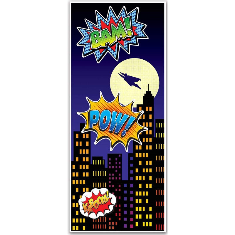 Superhero Cityscape Door Cover