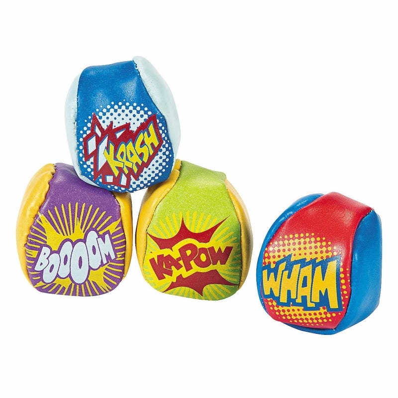 Superhero Hacky Sack Balls (Pack of 12)