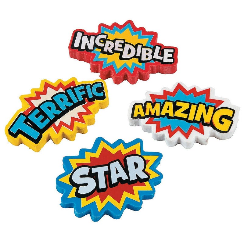 Superhero Erasers (Pack of 12)