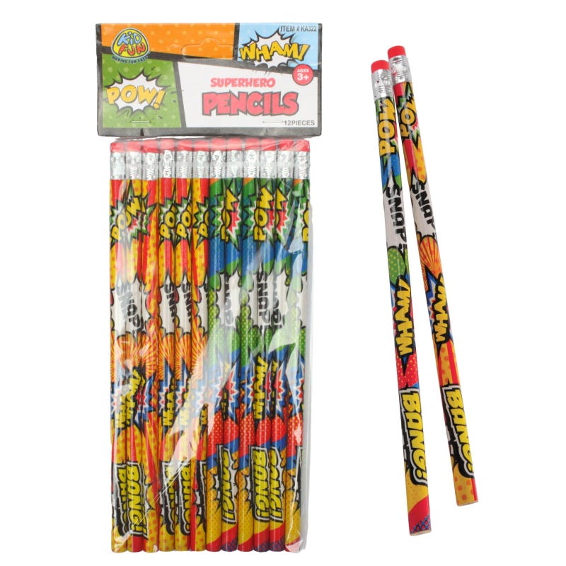 Superhero Pencils (Pack of 12)