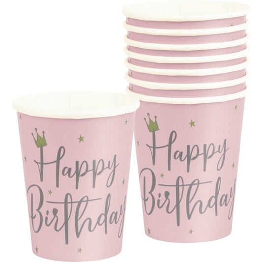 Swan Birthday Paper Cups (Pack of 8)