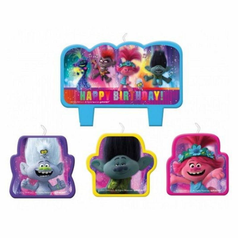 Trolls World Tour Mini Molded Candles (Set of 4)