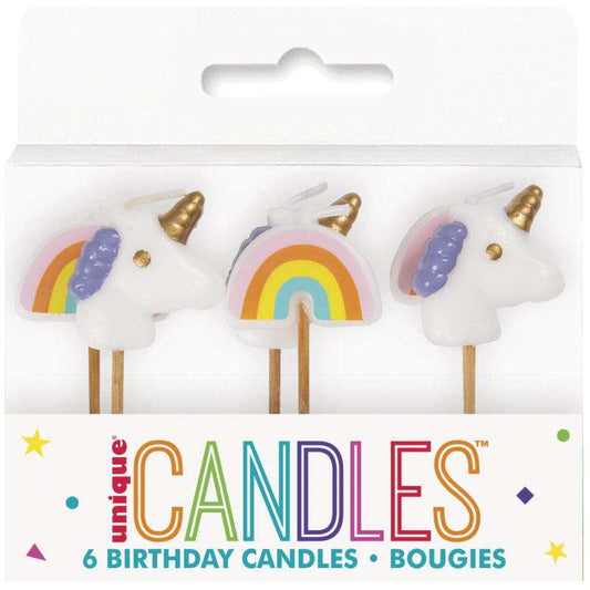 Unicorn and Rainbow Candles (Set of 6)