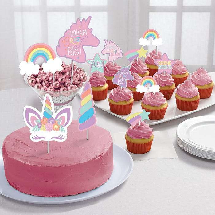 Unicorn Party Cake Topper Kit (Pack of 12)