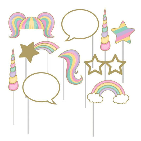 Unicorn Sparkle Photo Booth Props (Pack of 10)