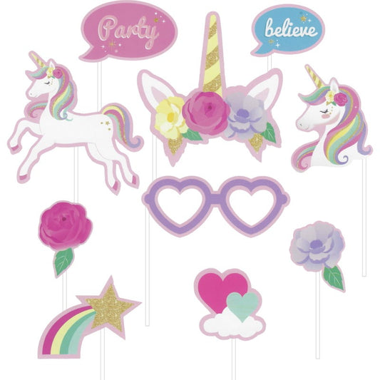 Fairytale Unicorn Party Photo Props (Pack of 10)