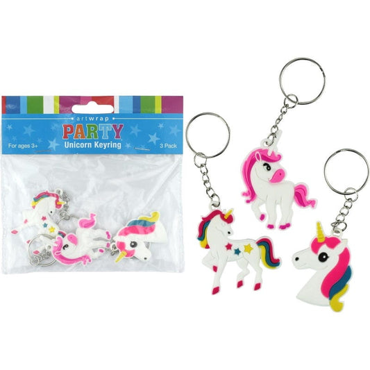 Assorted Unicorn Keyrings (Pack of 3)