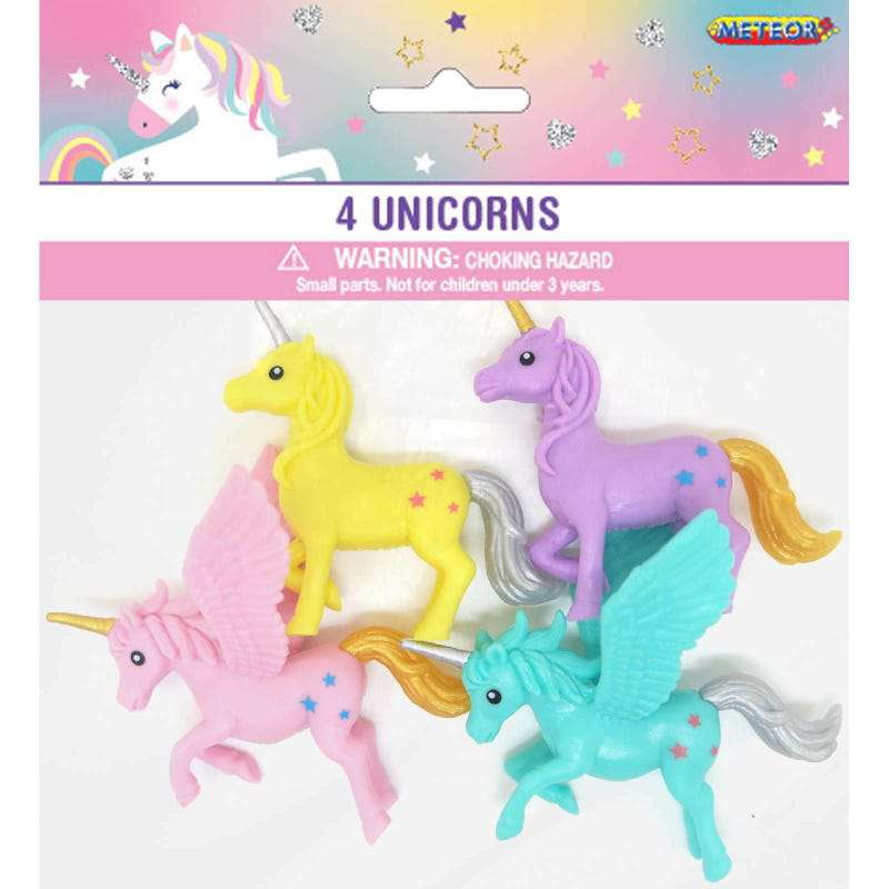 Unicorn Plastic Toys (Pack of 4)