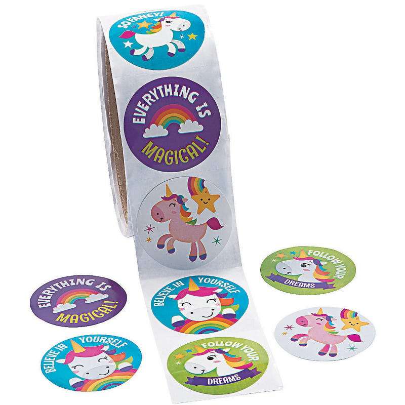 Unicorn Stickers (Roll of 100)