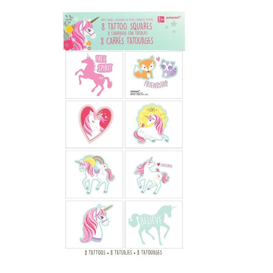 Magical Unicorn Party Tattoos (1 Sheet)